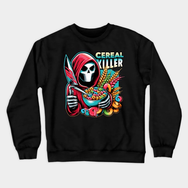 Cereal Killer Masked Men Crewneck Sweatshirt by DoodleDashDesigns